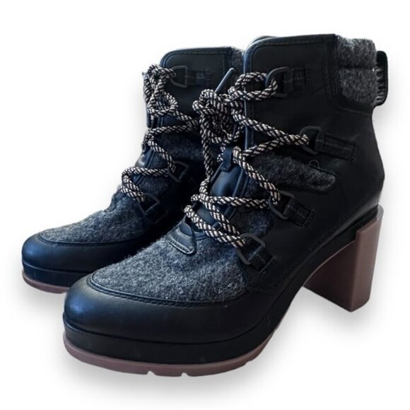Women’s SOREL 9.5 Blake Lace Non Shell Boot Black / Sand - Picture 4 of 16